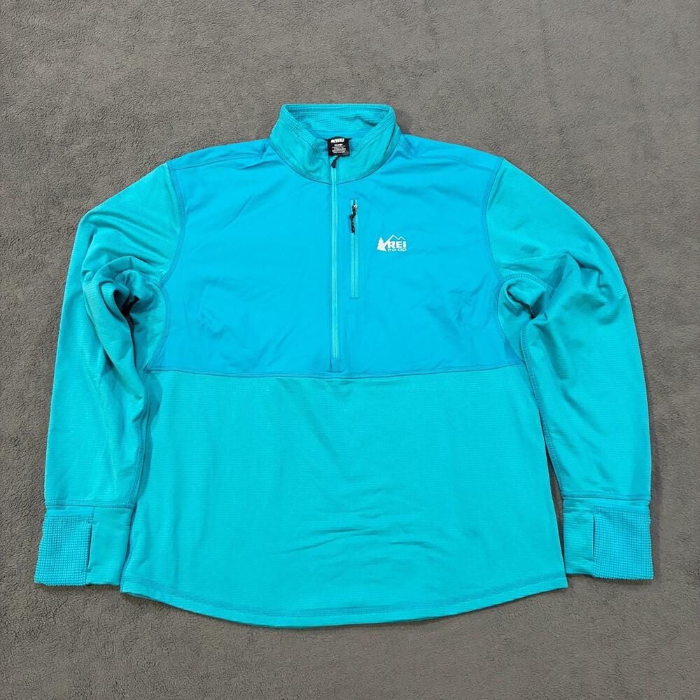 REI Co-op Swiftland Blue Teal Thermal Half Zip Pullover Jacket Women's Size XL
